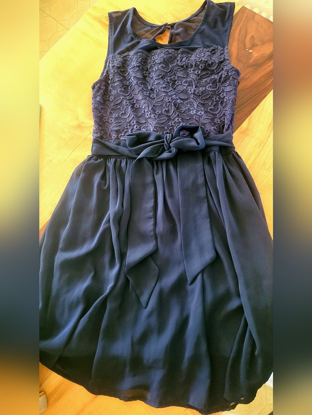 Forever 21 Blue Navy Dress with Bow Waist